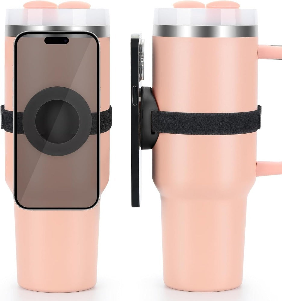 Universal Adjustable Magnetic Cup with Phone Holder - Electronic Mug - Compact Design - 12x6.5x3.5 cm