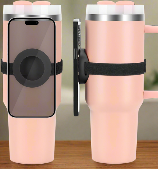 Universal Adjustable Magnetic Cup with Phone Holder - Electronic Mug - Compact Design - 12x6.5x3.5 cm