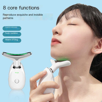 8 in 1 Facial Massager - Portable Neck and Face Beauty Device with LED Light, Vibration, Thermal, Microcurrent