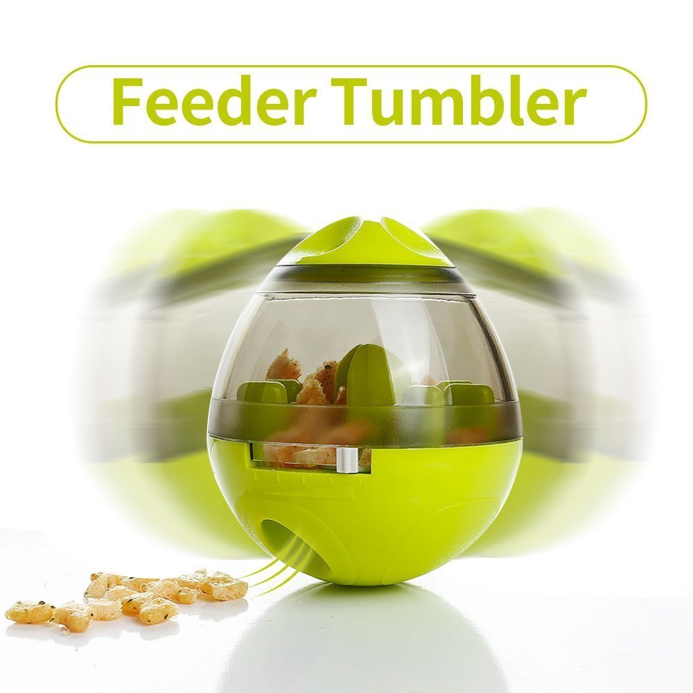 Dog Food Balls Tumbler Feeder Dispenser Bowl Toy - Interactive Automatic Pet Feeder - Non-Toxic PC Material