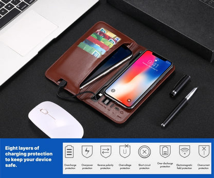 Charging Wallet - Black - Versatile Travel Companion with Built-in Charging Module - Electronic Accessory