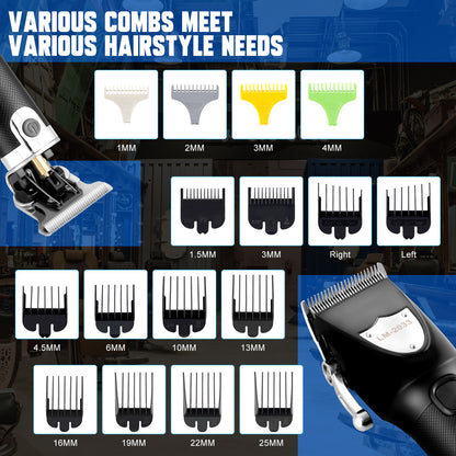 Professional Stainless Steel Cordless Clippers - Black - Electronic Hair Clippers