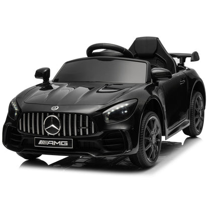 Mercedes-Benz Dual Drive 12V Roadster with 2.4G Remote Control - Black AMG GTR - Kids Electric Car - Ages 3-5