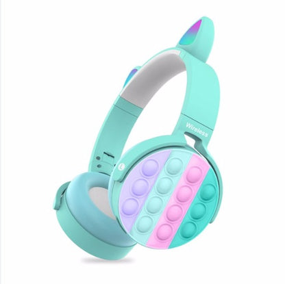 Bluetooth Headphones for Kids - Azure Color - Fidget Pop Toy - 18 Hours Playtime - Lightweight & Comfortable