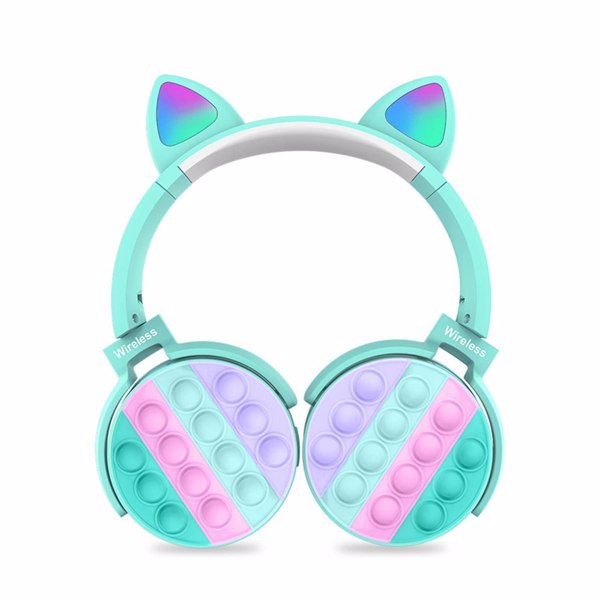 Bluetooth Headphones for Kids - Azure Color - Fidget Pop Toy - 18 Hours Playtime - Lightweight & Comfortable