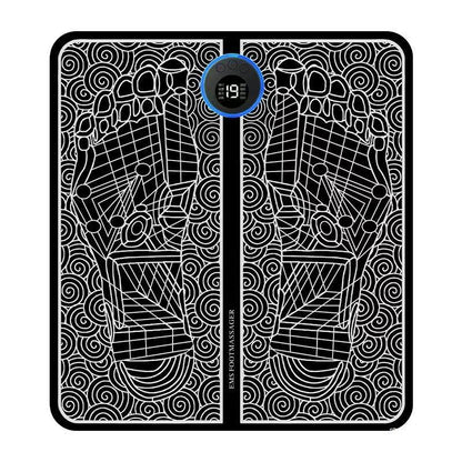 Electronic Massage Foot Pad - Black Color - Relaxation and Comfort