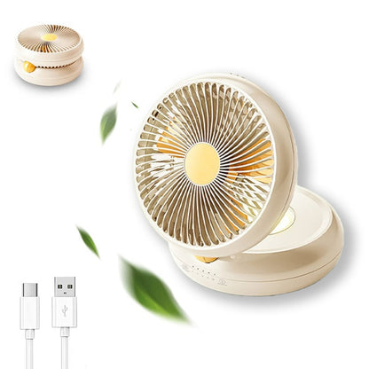 Rechargeable Remote Control Table Fan - 120° Oscillation, 4 Speeds, 4000mAh Battery, Night Light, Portable Design