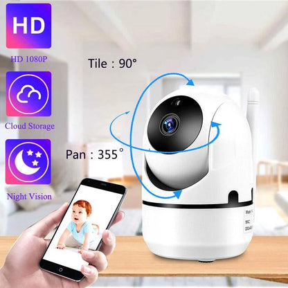 720p Wireless Night Vision Auto Scan IP Camera - Motion & Sound Detection - Remote Access - Cloud & SD Storage - Indoor Security Camera