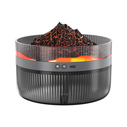 2 Color LED Volcano Flame Light Humidifier - 2L Aromatherapy Diffuser with Timer, Auto Shutoff, Ultra Quiet - Ideal for Bedroom, Office, Living Room