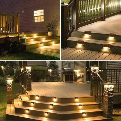 Solar LED Bright Deck Lights - Weatherproof Outdoor Lighting for Pathways, Gardens, and Patios