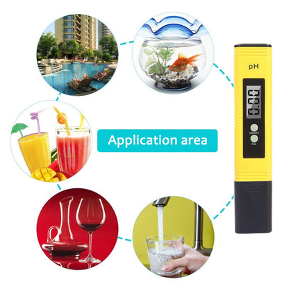 High Precision pH Meter - 0.01 pH Resolution - Digital Water Quality Tester for Aquarium & Hydroponics - LCD Display