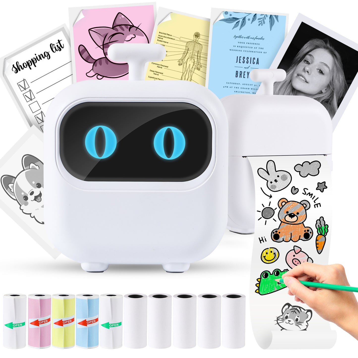 Thermal Mini Printer X2 - Inkless Sticker Maker with Thermal & Sticker Papers