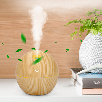 USB Aroma Humidifier Essential Oil Diffuser - Ultrasonic Cool Mist - 7 Color Change - Deep Wood - 130ml Capacity - Ultra-Quiet Operation