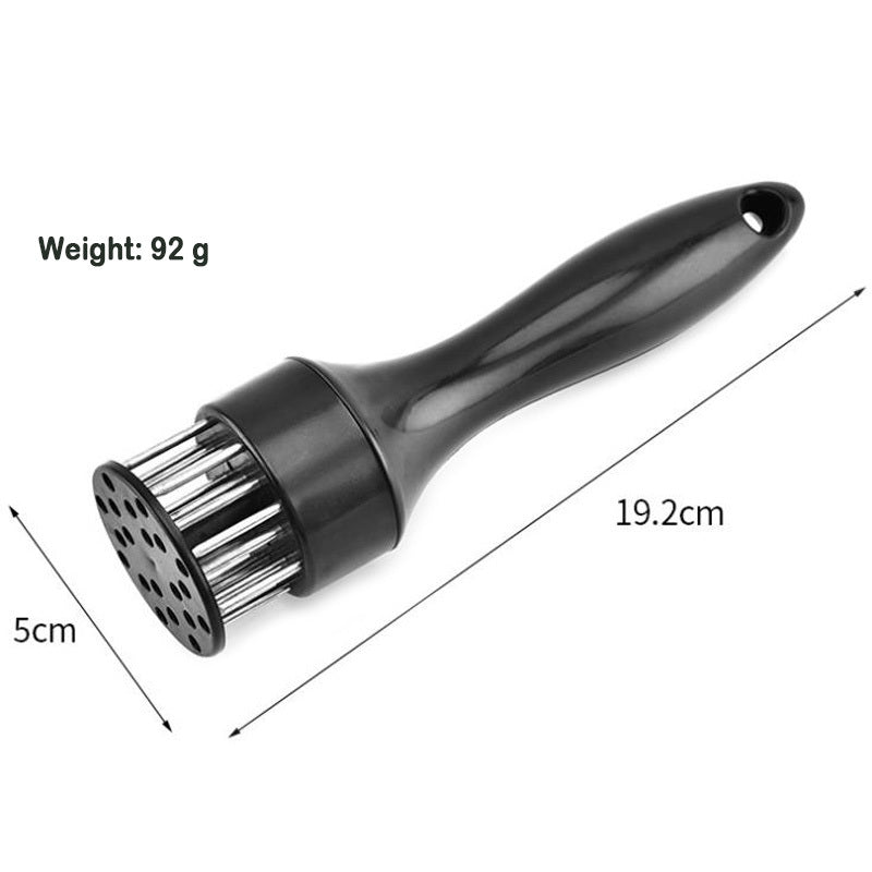 Meat Tenderizer Needle Tool - 21 Sharp Stainless Steel Blades - Black - Kitchen Cooking Accessory for Beef, Pork, Chicken