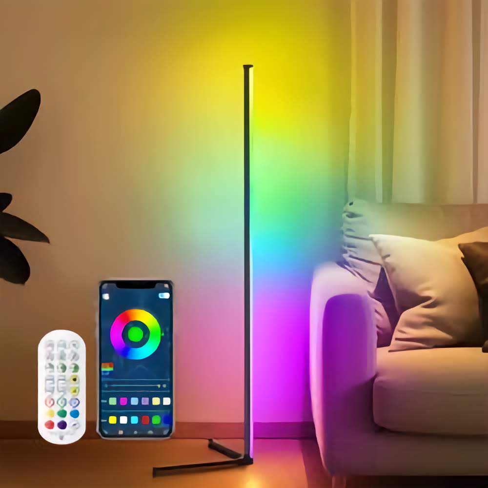 Floor Standing Ambient Light - 5V Bluetooth RGB Corner Lamp with Smart APP Control, Music Sync, 16 Million Colors