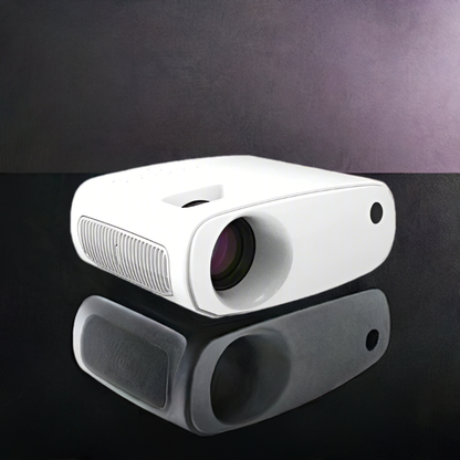 Mini HD Projector - 2024 Upgraded 1080P Portable Projector with Tripod - Antique White - Compatible with Android/iOS/Windows